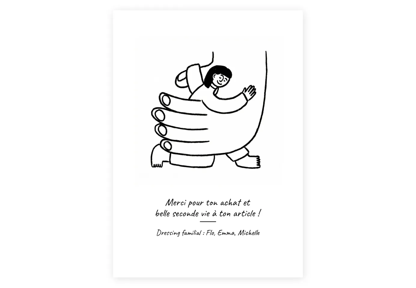The printable thank-you card designed by the agent