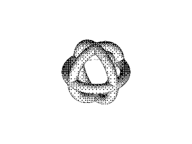 Exhibit E-303, the figures collected: the borromean rings figure in dithered ink on white